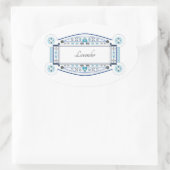 Retro-Aufkleber mit Lavender-Etikett Ovaler Aufkleber (Tasche)