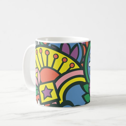 Retro Aufstiegs-und Shine-Tasse Kaffeetasse (Vorderseite Links)