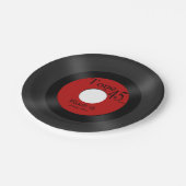 Retro Aufzeichnung der Musik-45 Pappteller (Schrägansicht)