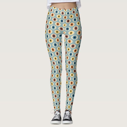 Retro-Augenmuster Leggings (Vorderseite)