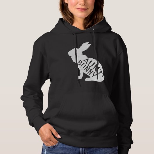 Retro Aunt Bunny Auntie Rabbit Matching Family Ea Hoodie (Vorderseite)