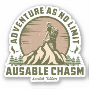 Retro Ausable Chasm Wandern Sunset T - Shirt Aufkleber