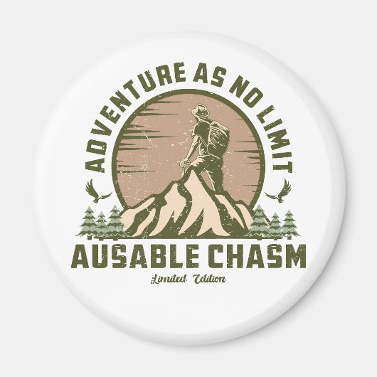 Retro Ausable Chasm Wandern Sunset T - Shirt Magnet (Vorne)