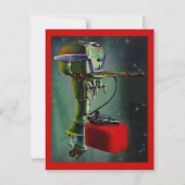Retro Außenbord mit roter Einladung (Vorderseite)