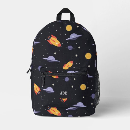 Retro-Außenraum Mit Monogramm Bedruckter Rucksack (Vorderseite)