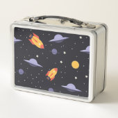 Retro-Außenraum Mit Monogramm Metall Brotdose (Rückseite)