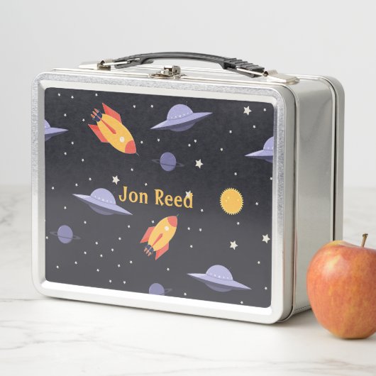 Retro-Außenraum Mit Monogramm Metall Brotdose (Beispiel)