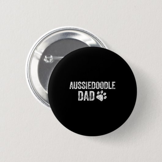 Retro Aussiedoodle Dad Papa Father's Day Aussie Do Button (Vorne & Hinten)