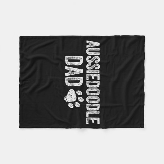Retro Aussiedoodle Dad Papa Father's Day Aussie Do Fleecedecke (Vorderseite (Horizontal))