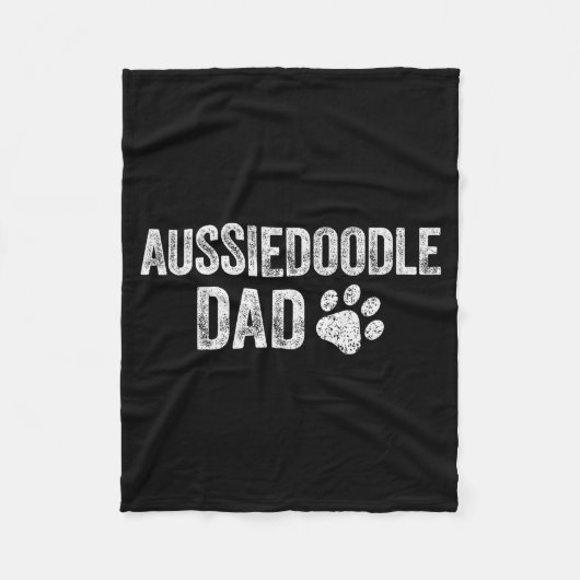 Retro Aussiedoodle Dad Papa Father's Day Aussie Do Fleecedecke (Vorderseite)