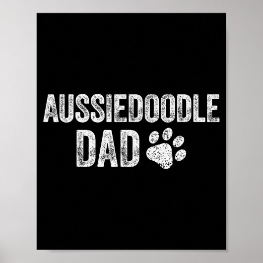 Retro Aussiedoodle Dad Papa Father's Day Aussie Do Poster (Vorne)