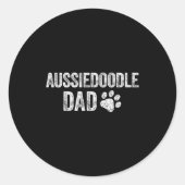 Retro Aussiedoodle Dad Papa Father's Day Aussie Do Runder Aufkleber (Vorderseite)