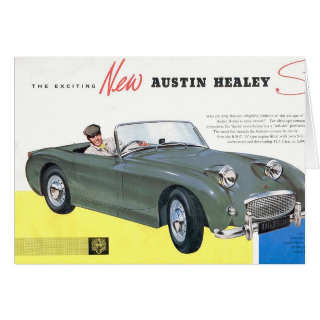 Retro Austin Healey Sprite Car Card Wanderduck (Vorderseite (Horizontal))