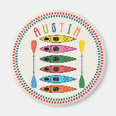 Retro Austin Kayaking Magnet (Vorne)