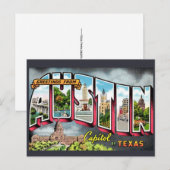 Retro Austin Texas Postkarte (Vorne/Hinten)