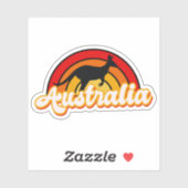 Retro Australia Kangaroo Silhouette Sunset Aufkleber (Blatt)