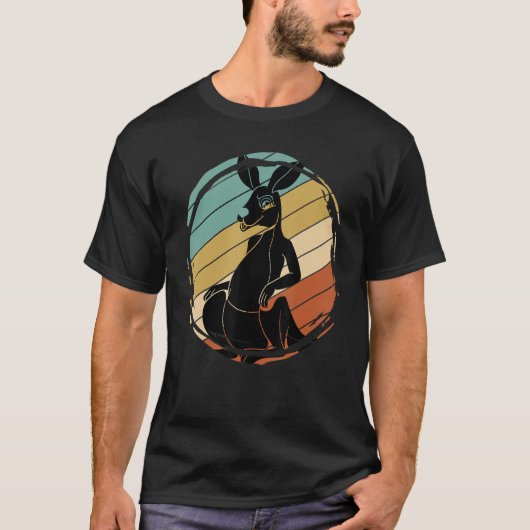 Retro Australian Animal Australia Kangaroo T-Shirt (Vorderseite)