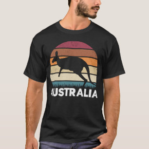 Retro Australian Animal Jumping Kangaroo T-Shirt