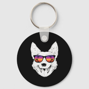 Retro Australian Cattle Dog Sunglasses Schlüsselanhänger