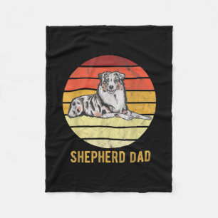 Retro Australian Dog Shepherd Vater Dog Father Fleecedecke