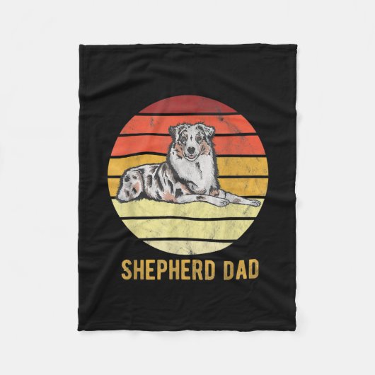 Retro Australian Dog Shepherd Vater Dog Father  Fleecedecke (Vorderseite)
