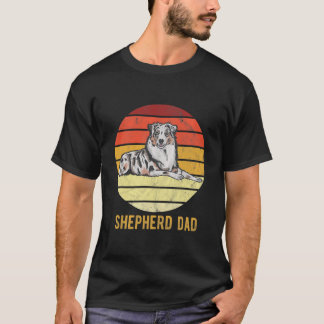 Retro Australian Dog Shepherd Vater Dog Father T-Shirt