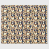 Retro Australian Shepherd Illustration Geschenkpapier (Flach)
