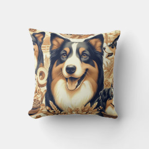 Retro Australian Shepherd Illustration Kissen