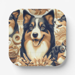 Retro Australian Shepherd Illustration Pappteller
