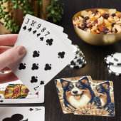 Retro Australian Shepherd Illustration Spielkarten (In Situ)