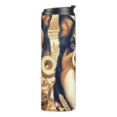 Retro Australian Shepherd Illustration Thermosbecher (Nach links gedreht)