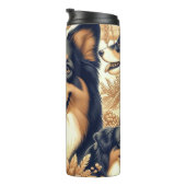 Retro Australian Shepherd Illustration Thermosbecher (Nach rechts gedreht)