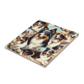 Retro Australian Shepherd Nahtlose Malerei Fliese (Seite)