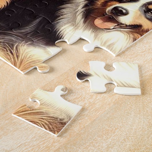 Retro Australian Shepherd Nahtlose Malerei Puzzle (Seite)