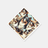 Retro Australian Shepherd Nahtlose Malerei Serviette (Ecke)