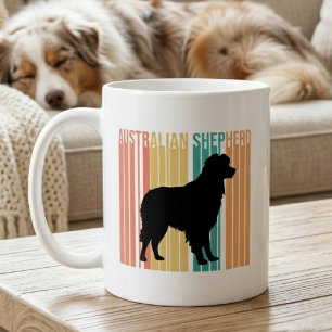 Retro Australian Shepherd Silhouette Kaffeetasse