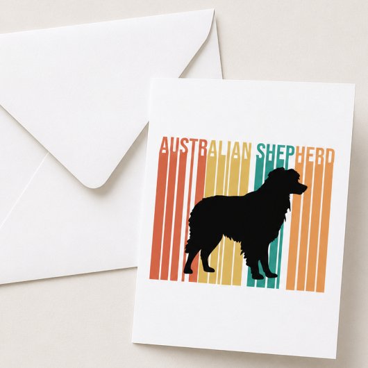 Retro Australian Shepherd Silhouette  Karte