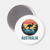 Retro Australian Sunset Animal Jumping Kangaroo Magnet (Vorderseite/Rückseite)