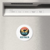 Retro Australian Sunset Animal Jumping Kangaroo Magnet (In Situ (Geschirrspüler))