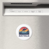 Retro Australian Sunset Animal Jumping Kangaroo Magnet (In Situ (Geschirrspüler))