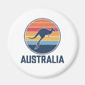 Retro Australian Sunset Animal Jumping Kangaroo Magnet (Vorne)