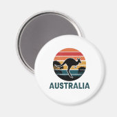 Retro Australian Sunset Animal Jumping Kangaroo Magnet (Vorderseite/Rückseite)