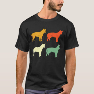 Retro Australischer Treibhund Roter Blauer Heeler T-Shirt