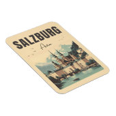 Retro Austria Hauptstadt salzburg skyline Magnet (Rechte Seite)