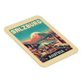 Retro Austria Hauptstadt salzburg skyline Magnet (Rechte Seite)