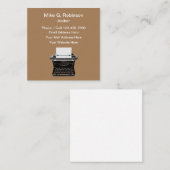 Retro Author Writer Business Cards Quadratische Visitenkarte (Vorne/Hinten)