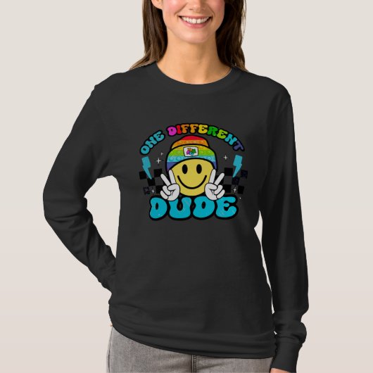 Retro Autism Awareness Its Okay To Be Different T-Shirt (Vorderseite)