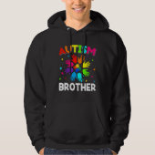 Retro Autism Awareness US Flag Bruder Unterstützun Hoodie (Vorderseite)
