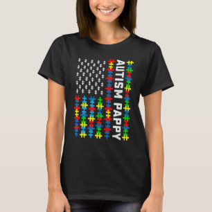 Retro Autism Awareness USA-Flagge Pappy Unterstütz T-Shirt