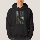 Retro Autism Big Brother Bear American Flag Awaren Hoodie (Vorderseite)